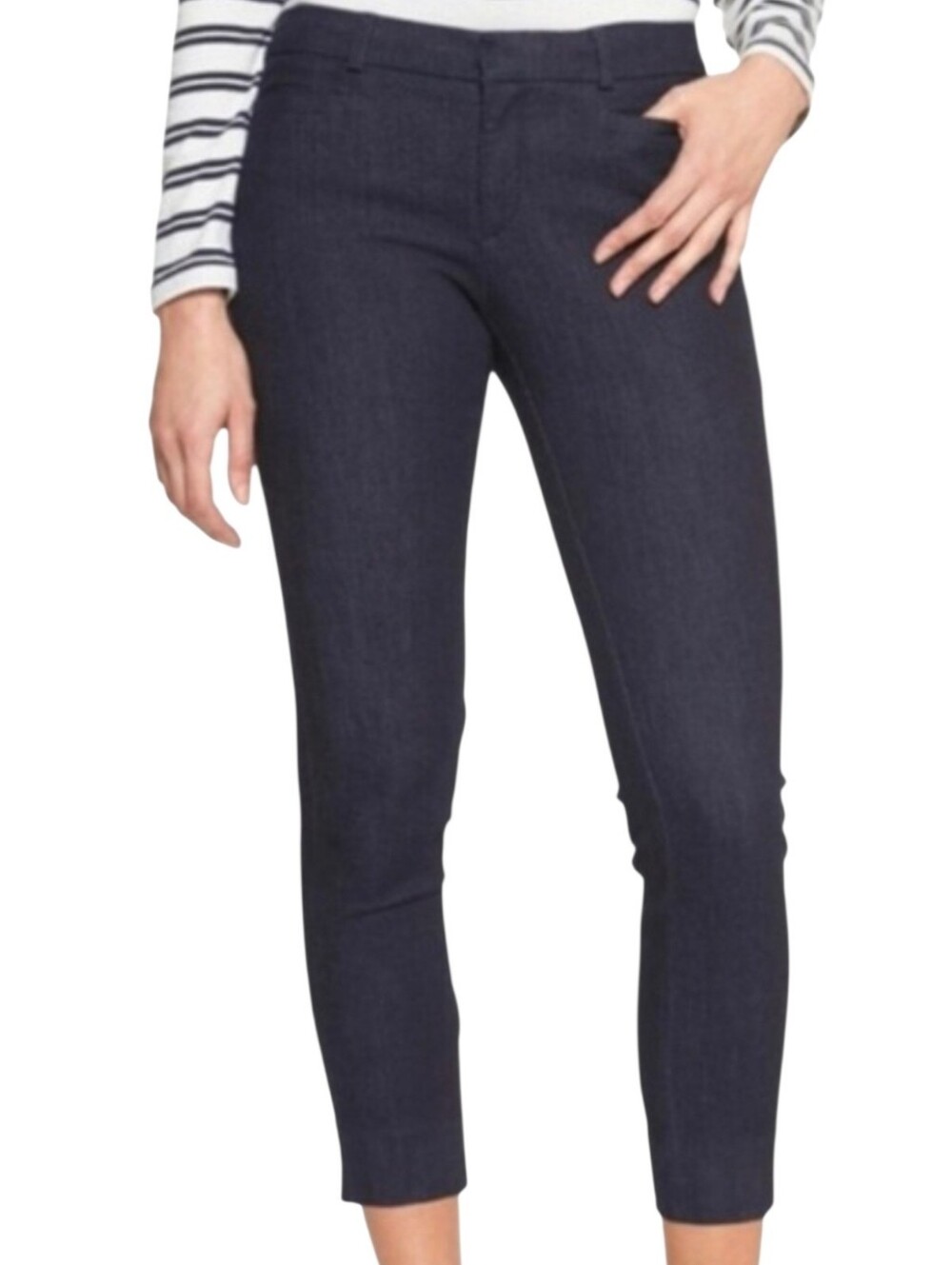 Banana Republic Blue Denim Sloan Crop Flat Front Jeans Size 2